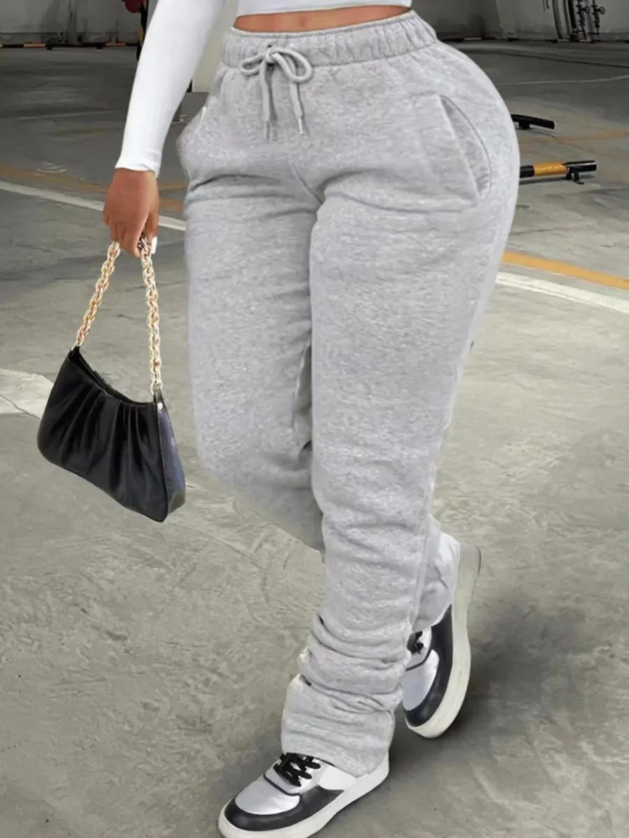 LW Plus Size pants Mid Waist Drawstring Ruched Sweatpants Stretchy Street women's pant 2022 NEW Autmn Sporting Pant