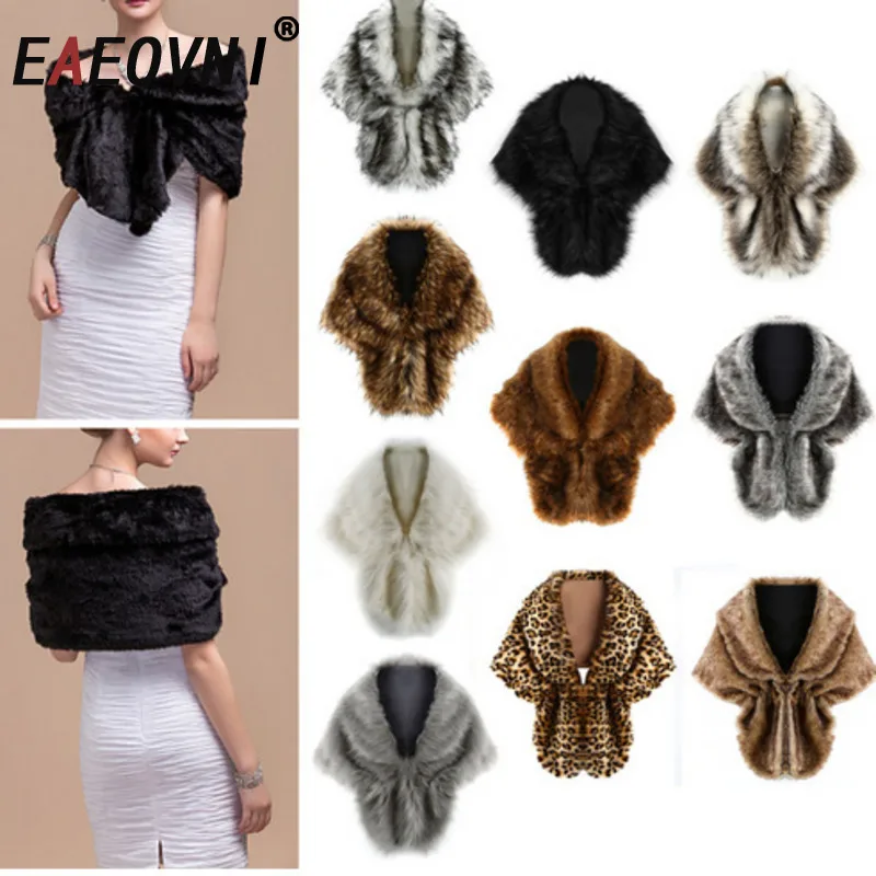 Eeonovni elegante pele emendada xale topos para mulheres moda contraste cor versátil festa topos inverno novas roupas