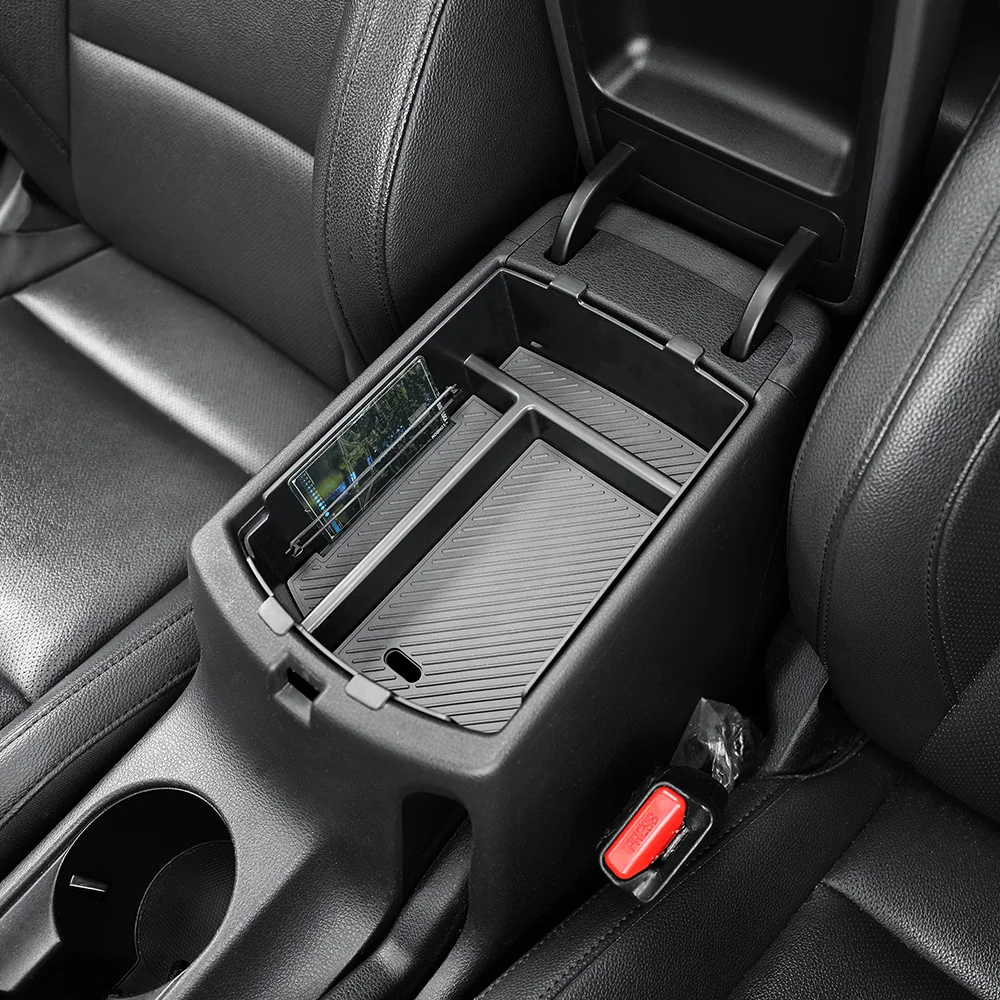 سيارة سوداء صندوق تخزين مركزي وحدة التحكم مسند الذراع حامل مُنظِم ABS لكيا سول 2020-2025 LHD اكسسوارات السيارات الداخلية