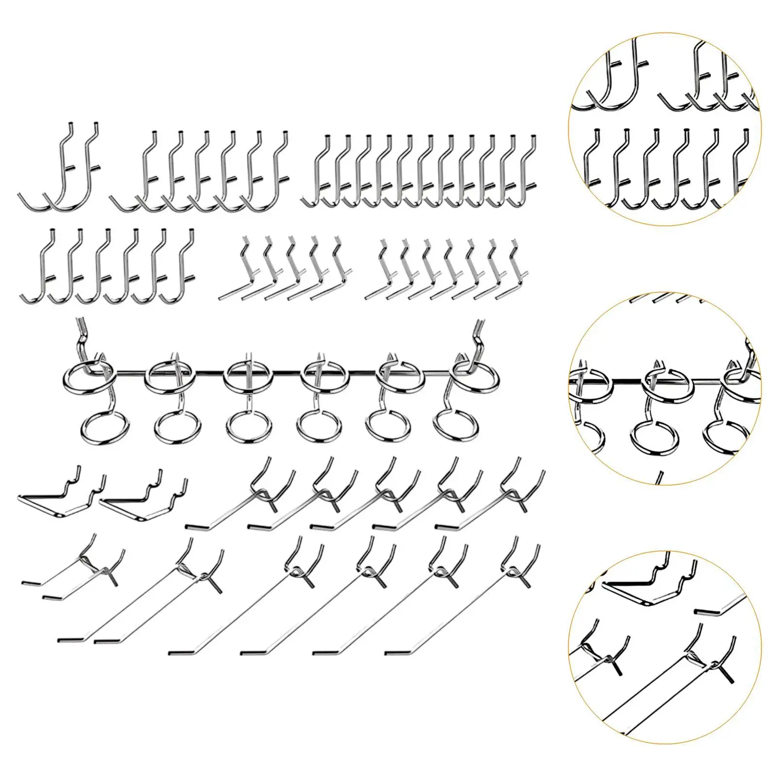 50 Pieces Pegboard Hooks Peg Hooks Sturdy Peg Board Attachment Peg Board Organizer Accessories for Kitchen Home Garden Garage
