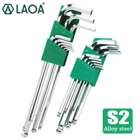 LAOA 9pcs Hex Wrench S2 Allen Key Socket Hexagonal Wrenches Set Spanner for Repair Bicycle Hand Tool Set