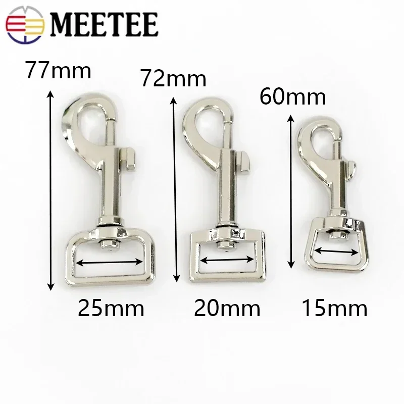 3-10Pcs 15/20/25mm Bag Strap Buckles For Sewing Metal Swivel Lobster Clasp Keychain Trigger Snap Dog Collar Hook DIY Accessories