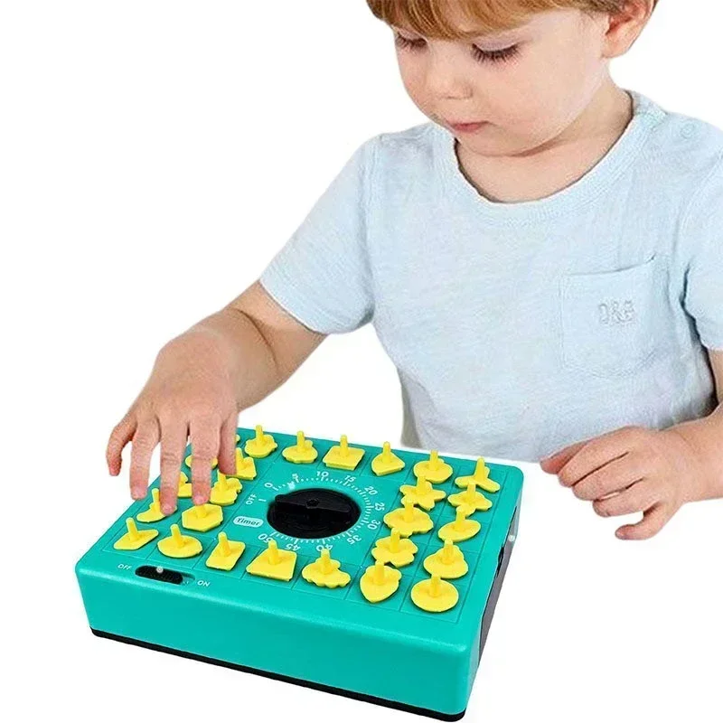 Children Time Board Puzzle Toy, Shape Matching Popup Tray Toy Set with Timer, Kids Shape Cognitive Early Education Palything