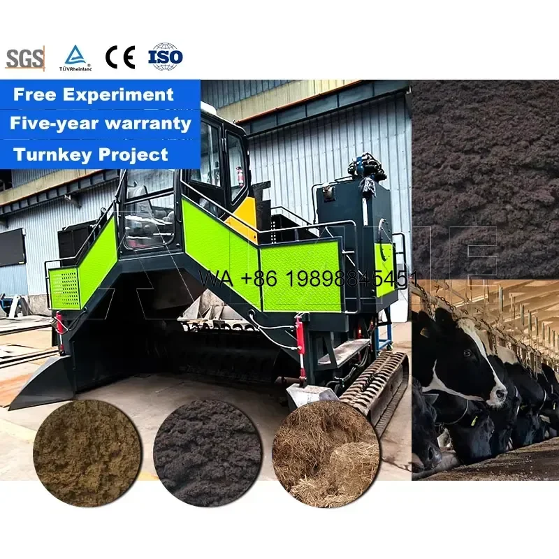 Wmwmnu for Compost Turner Crawler Tracked Windrow Composting Equipment Hydraulic Lift Engine for Cow