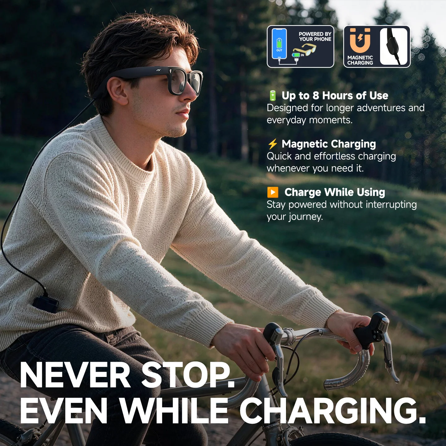 The artificial intelligence sunglasses are specially designed for daily adventures and life beyond the realm of travel.
