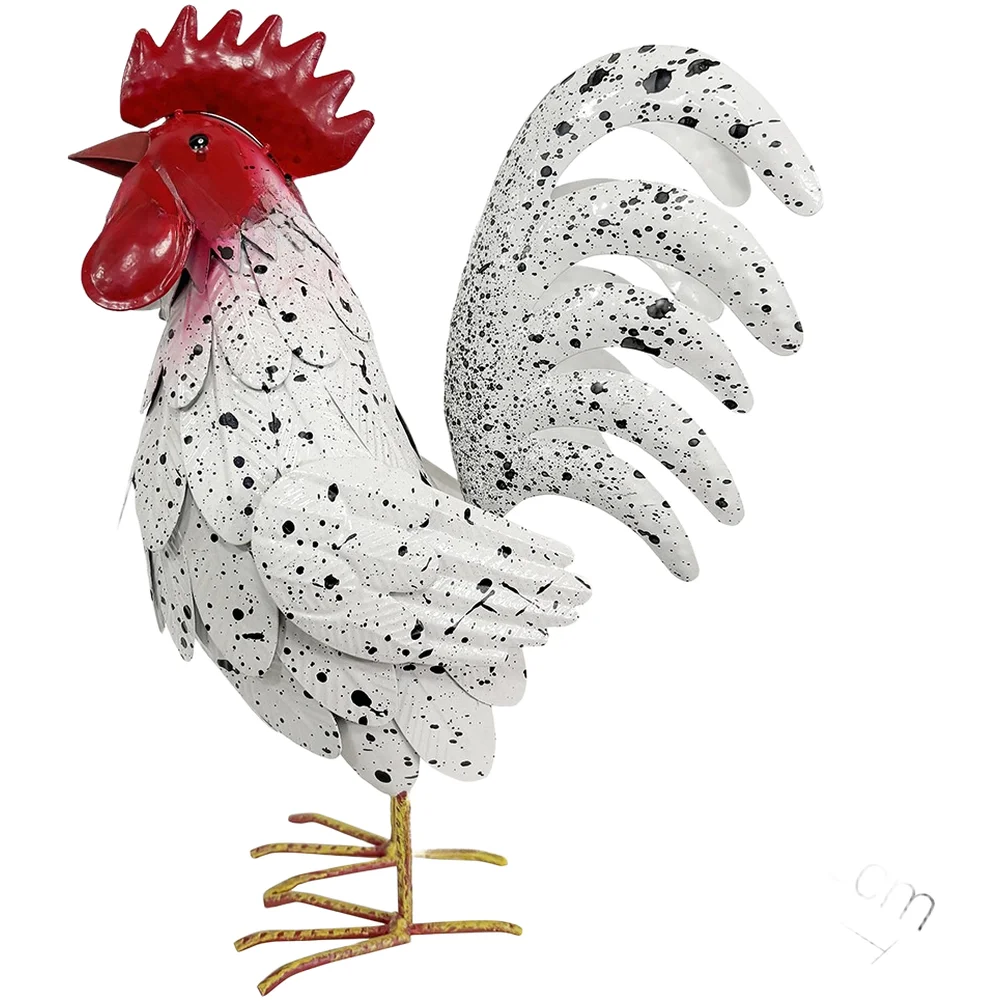 Metal Rooster Statue for Outdoor For Garden Decor Iron Animal Ornament Suitable for Yard Patio Balcony Lawn and Indoor Display