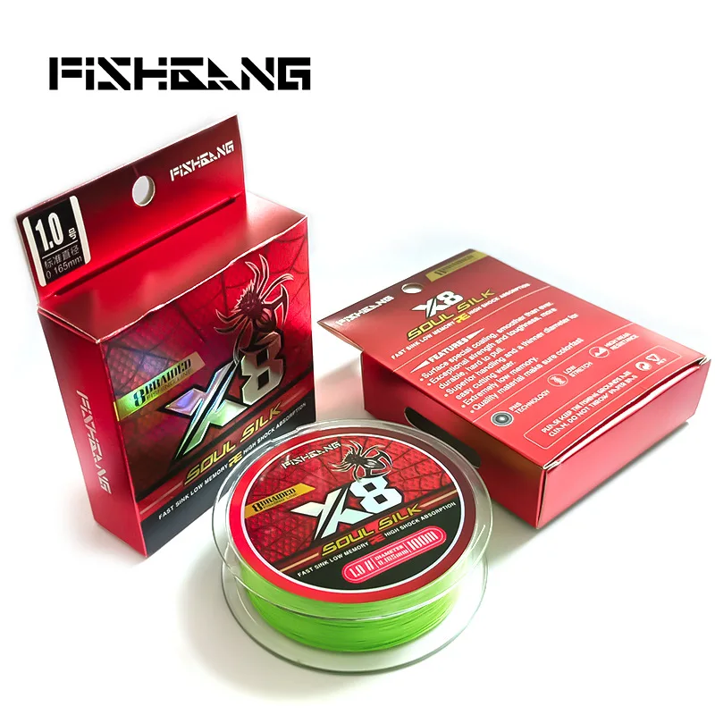 Fishing line 100 meters 150 meters 8 braid super smooth fruit green micro PE line Luya fishing line PE fishing line ​