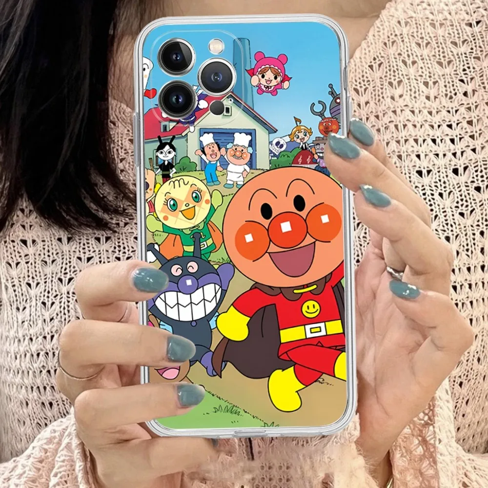 Cute Cartoon Anpanmans Phone Case for iPhone 16 15 8 7 6 6S Plus X SE XR XS 14 11 12 13 Mini Pro Max Mobile Case