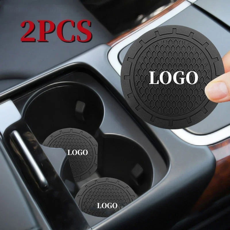 2pcs PVC Non-slip Car Logo Water Cup Pad Holder Coaster for Jaguar XF XJ XE XK F-Type X-Type F-Pace I-Pace E-Pace XKR XFL XJS