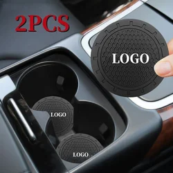 2pcs PVC Non-slip Car Logo Water Cup Pad Holder Coaster for Jaguar XF XJ XE XK F-Type X-Type F-Pace I-Pace E-Pace XKR XFL XJS