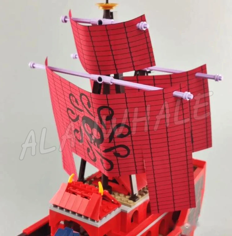 1099pcs Pirates of Nine Snakes Perfume Yuda Female Emperor Red Sea Boat Ship SY6296 Building Blocks toys Compatible With Model