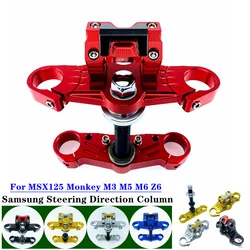 CNC Motorcycle Front Shock Samsung Steering Column With Straight Handlebar Fixed Base Universal For Honda MSX125 Monkey M3 M5 Z6