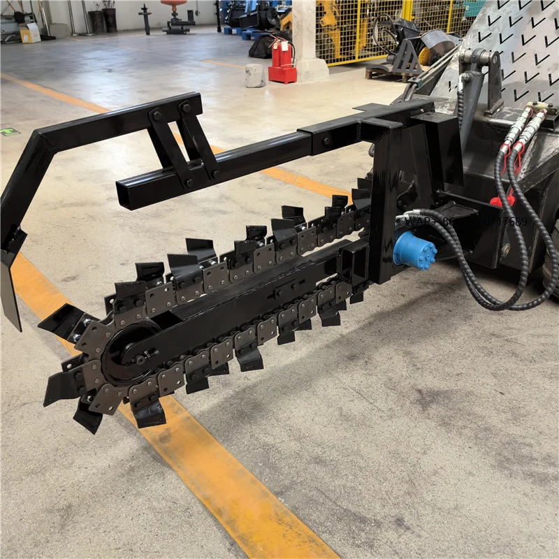 Excavator Attachment Chain Trencher Hydraulic Trenching Equipment PLC Control Motor Gearbox Bearing 1 Year Low Maintenance Cost