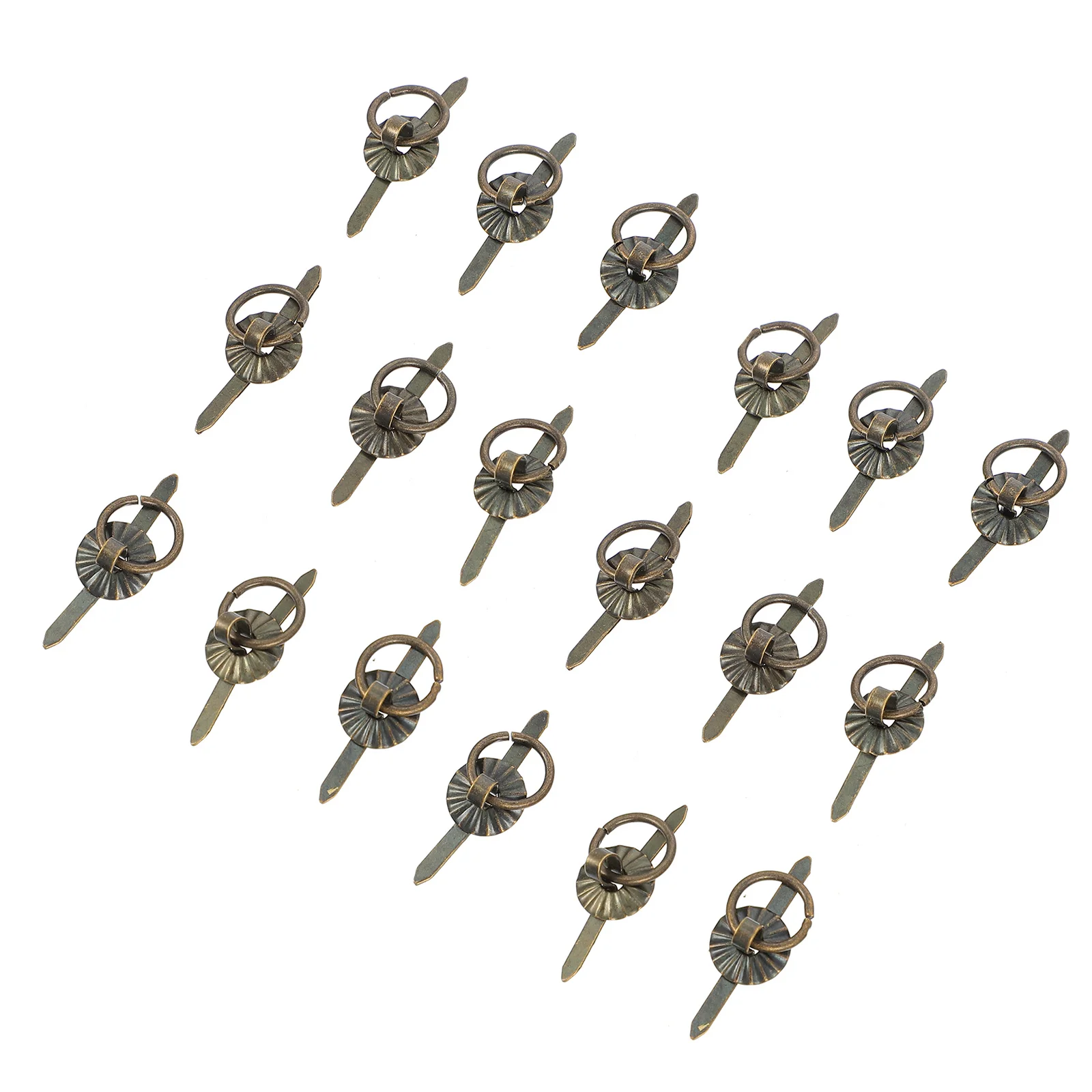 

100pcs Bronze Ring Pull Handle Vintage Box Drawer Cabinet Chest Furniture Replacement Decorative Metal Pull