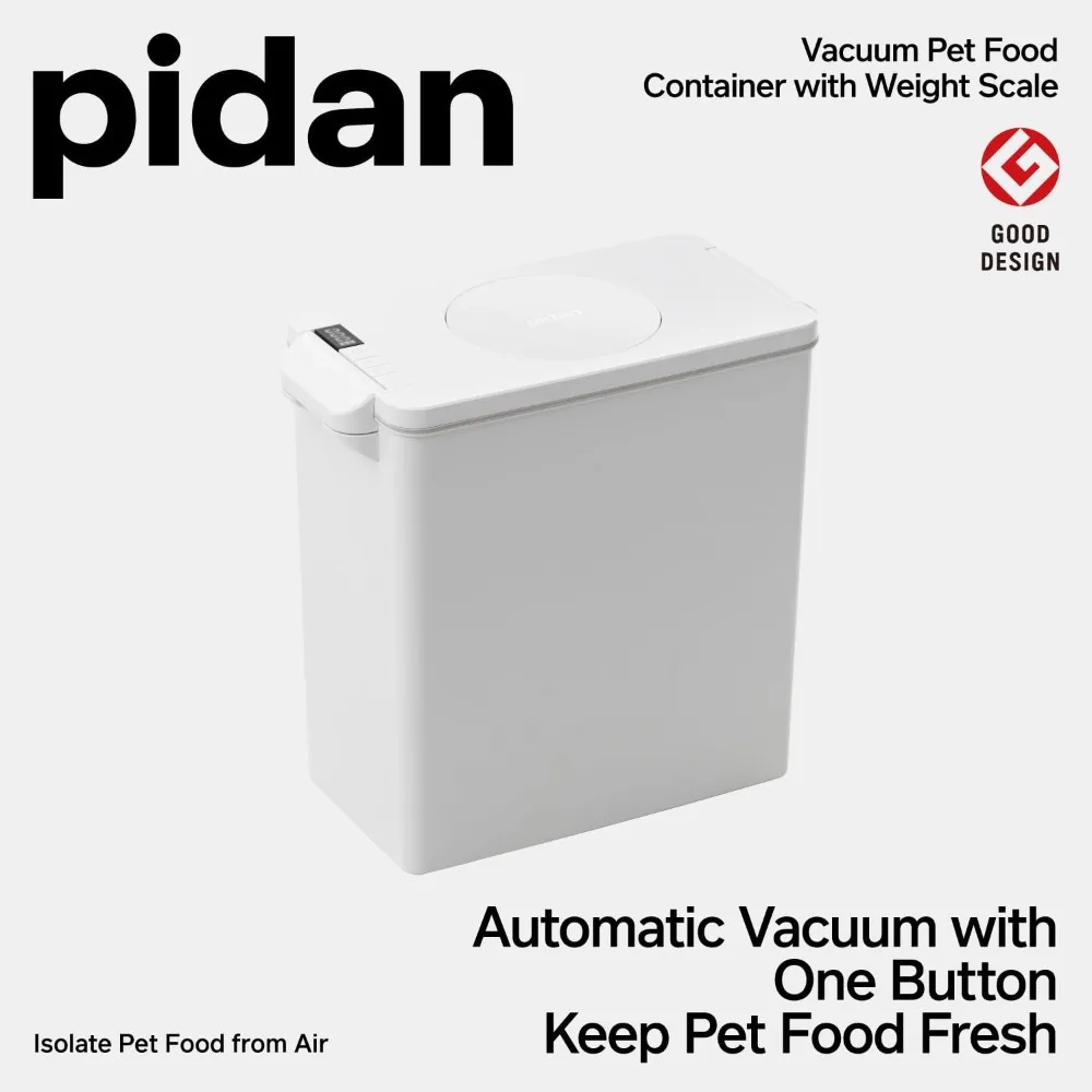 

Vacuum Pet Food Storage with Scale,Airtight Dry Pet Food Bucket 17lb,for Dogs Cats,Vacuum Sealed Storage Bin ,Rechargeable,15L