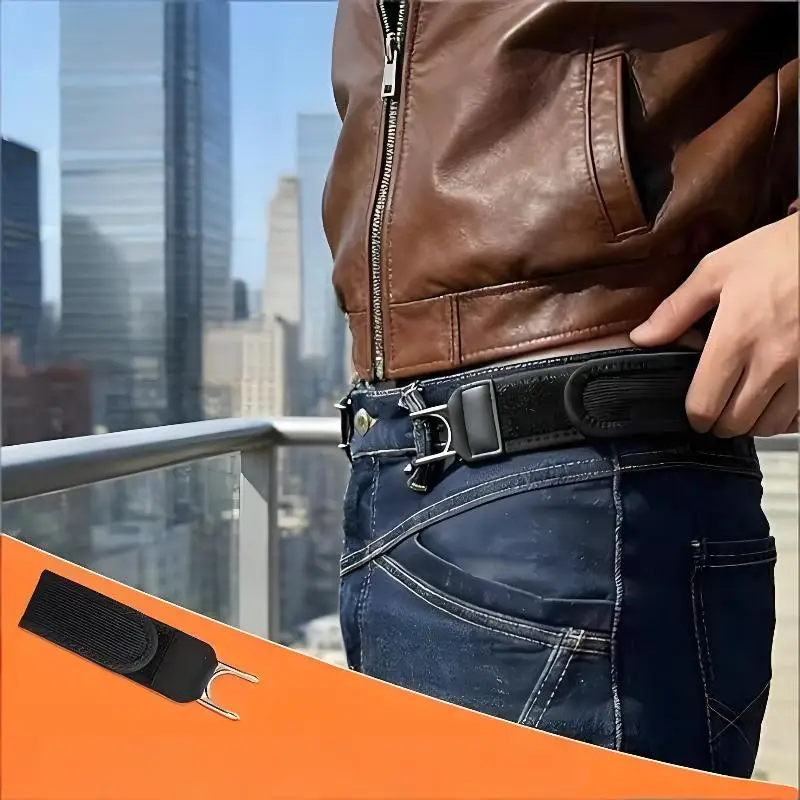 Elastische Gürtel ohne Schnalle, elastischer Gürtel für Damen und Herren, Unisex-Stretchgürtel für Hosen und Jeans, lässiger, schnallenfreier, verstellbarer Gürtel – Detail 4