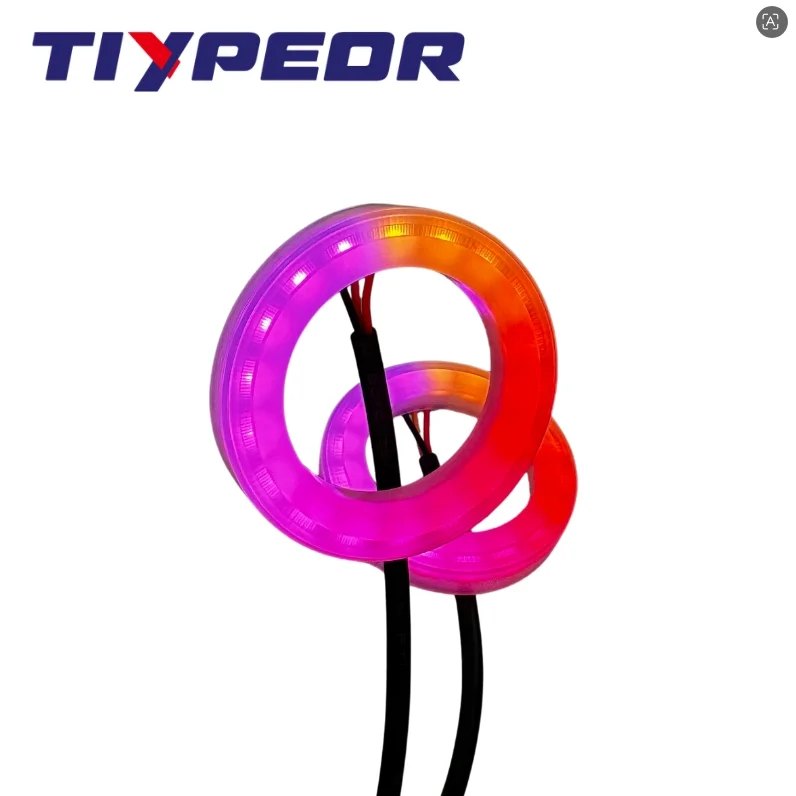 Logotipo retroiluminado para Yamaha, lámpara de diodo emisor de luz de 50 mm, lámpara de anillo RGB con tapa, ojo de ángel