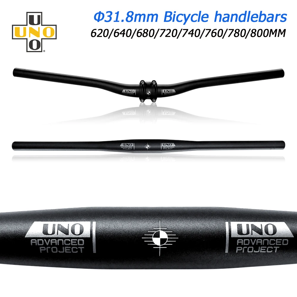 UNO Bicycle Straight / Swallow Handlebar MTB Aluminum Alloy Flat Bicycle Handle 640 680 720 740 760 780 800mm Bicycle Parts