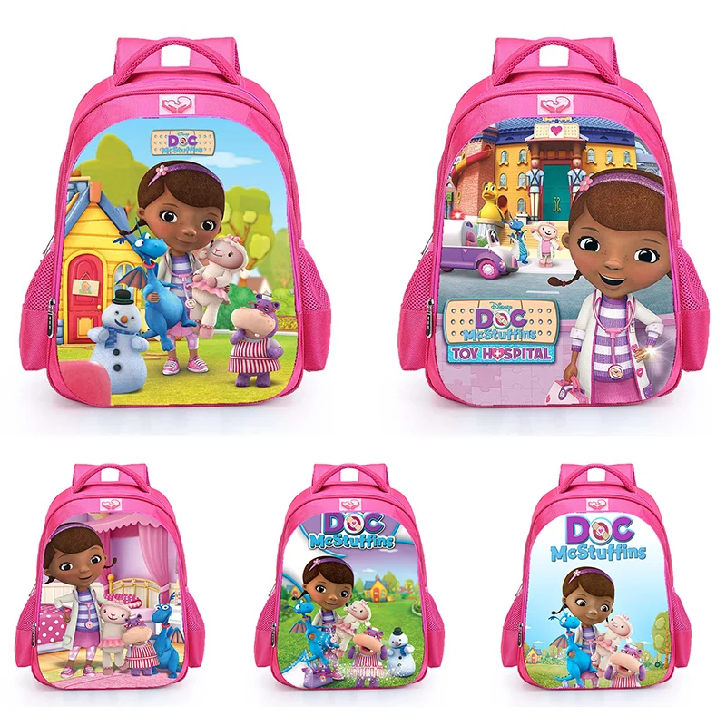 16 Inch Doc McStuffins Boy Girl Teenager Schoolbag Large Capacity Backpack Fashion College Student Rucksack Mochila