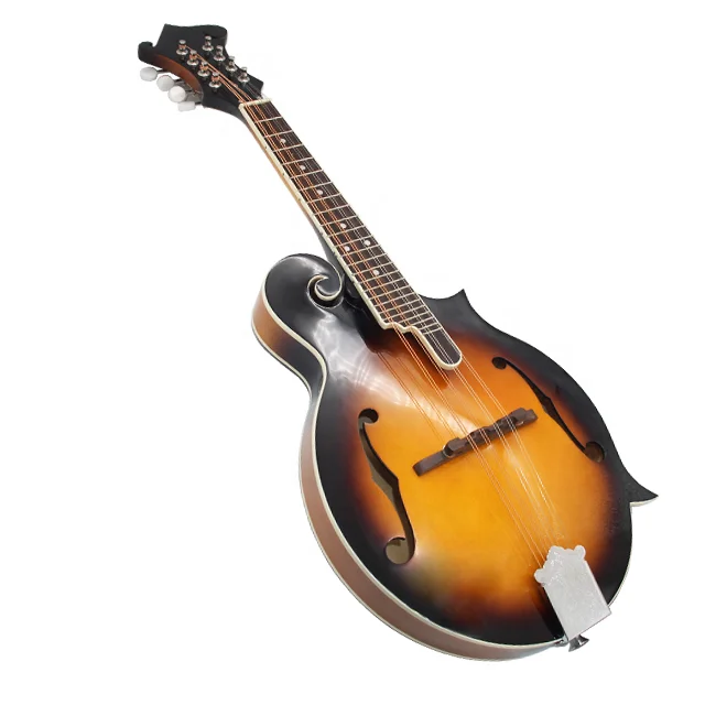 China Popular Cutaway Design F Type Mandolin Instrument Solid Spruce Top 8 Strings Musical Instruments
