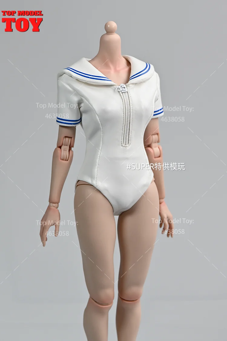 1/6 Scale Long Sleeved Diving Suit Half Body Swimsuit Clothes Model Fit 12