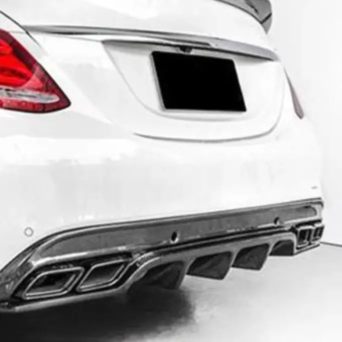 

Carbon Fiber Rear Bumper Lip Splitters For Mercedes Benz C Class W205 C205 C63 2015 - 2019 Aprons Flaps Cup Wings Car Styling
