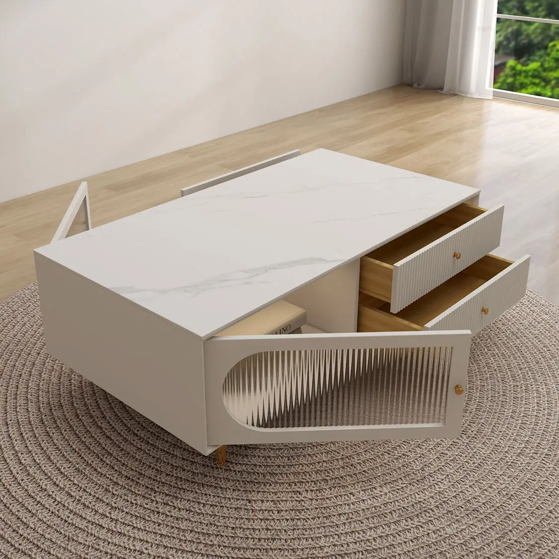 

Modern Leisure Center Table with Golden Metal Frame Wooden Top Free Sample Dining Coffee Tea Table for Living Room Furniture