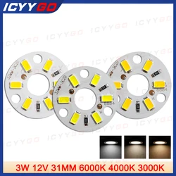 10 Pieces 3W LED Light Panel 12V White Light Warm Light Diameter 31MM SMD 5730 Chip Suitable For DIY Lamp Beads 12V Bulbs