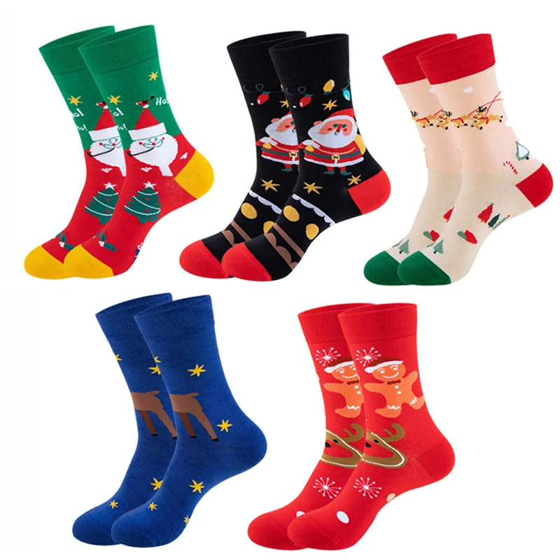 

Creative Christmas Socks Colorful Fun Socks Children Cute Sock Christmas Gift Elk Snowman Santa Printed Socks for Men Women