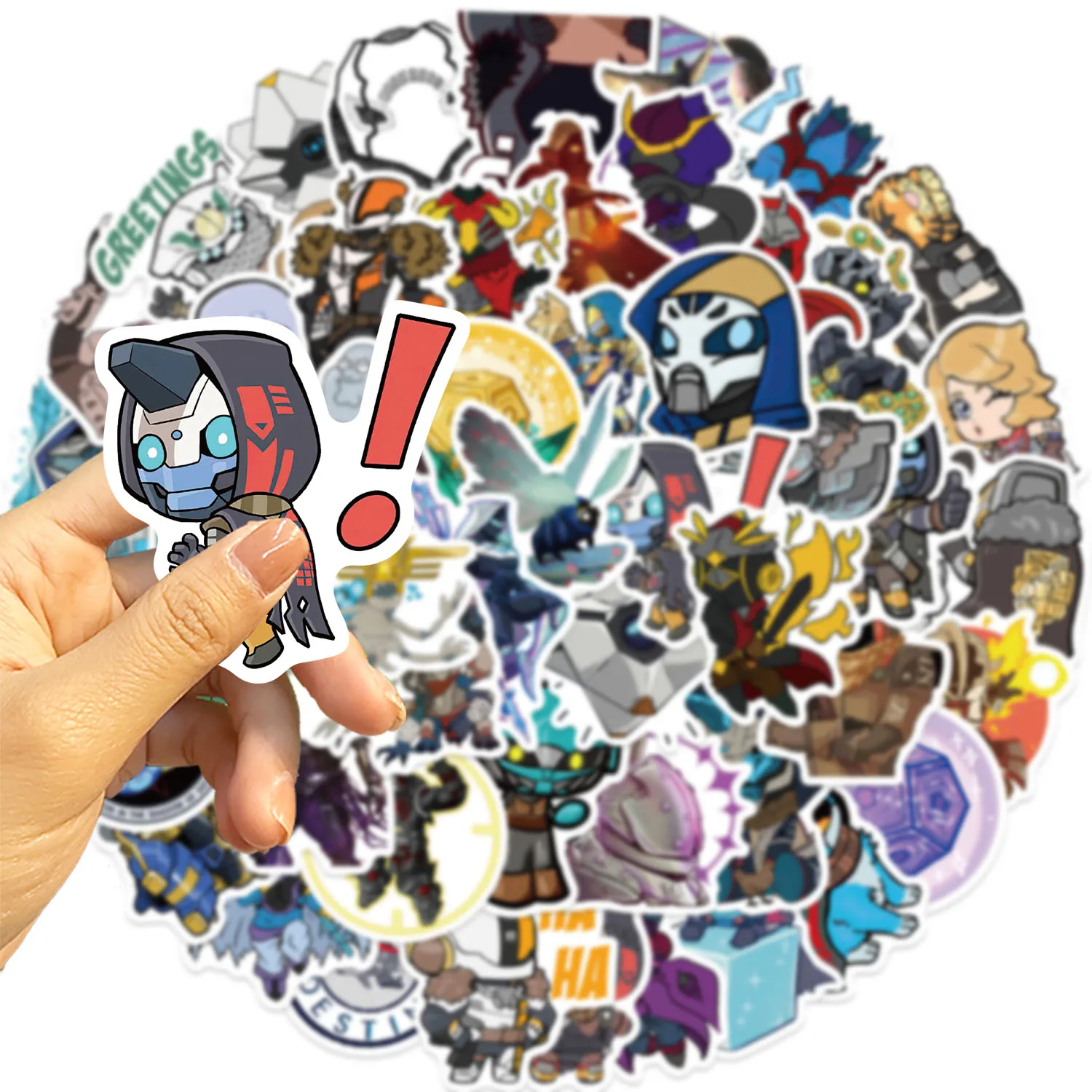 50 Uds. Divertidos dibujos animados destino 2 pegatinas de grafiti Scrapbooking Material de Collage fundas de teléfono cuadernos de guitarra DIY decorativos