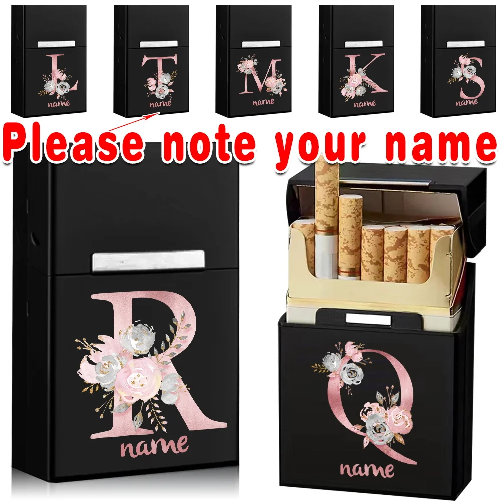 

Customized Name Portable Metal Cigarette Box Cover Cigar Case Pocket Tobacco Storage Daily Organizer Clip Smoking Accessories