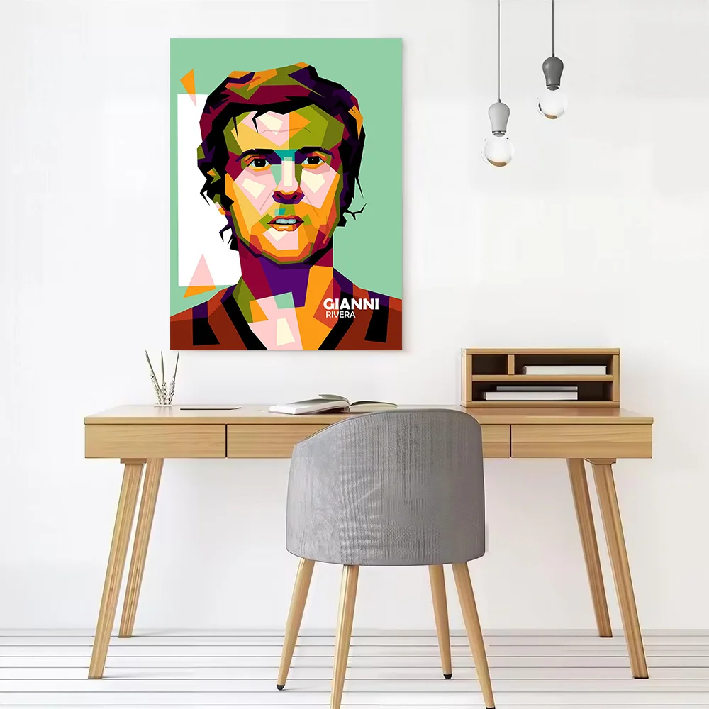 Gianni Rivera Popart Printed Canvas Wall Art Customizable Paintings Poster Perfect Gift for Modern Home Decoration Ornaments