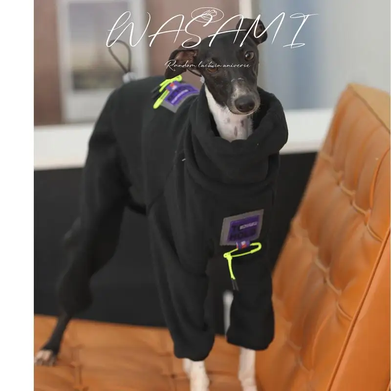 Fashion Italian Greyhound Clothes Black Stretch Soft Whippet 4-legged Outing Dog Clothes Greyhound Warm Clothes in Winter