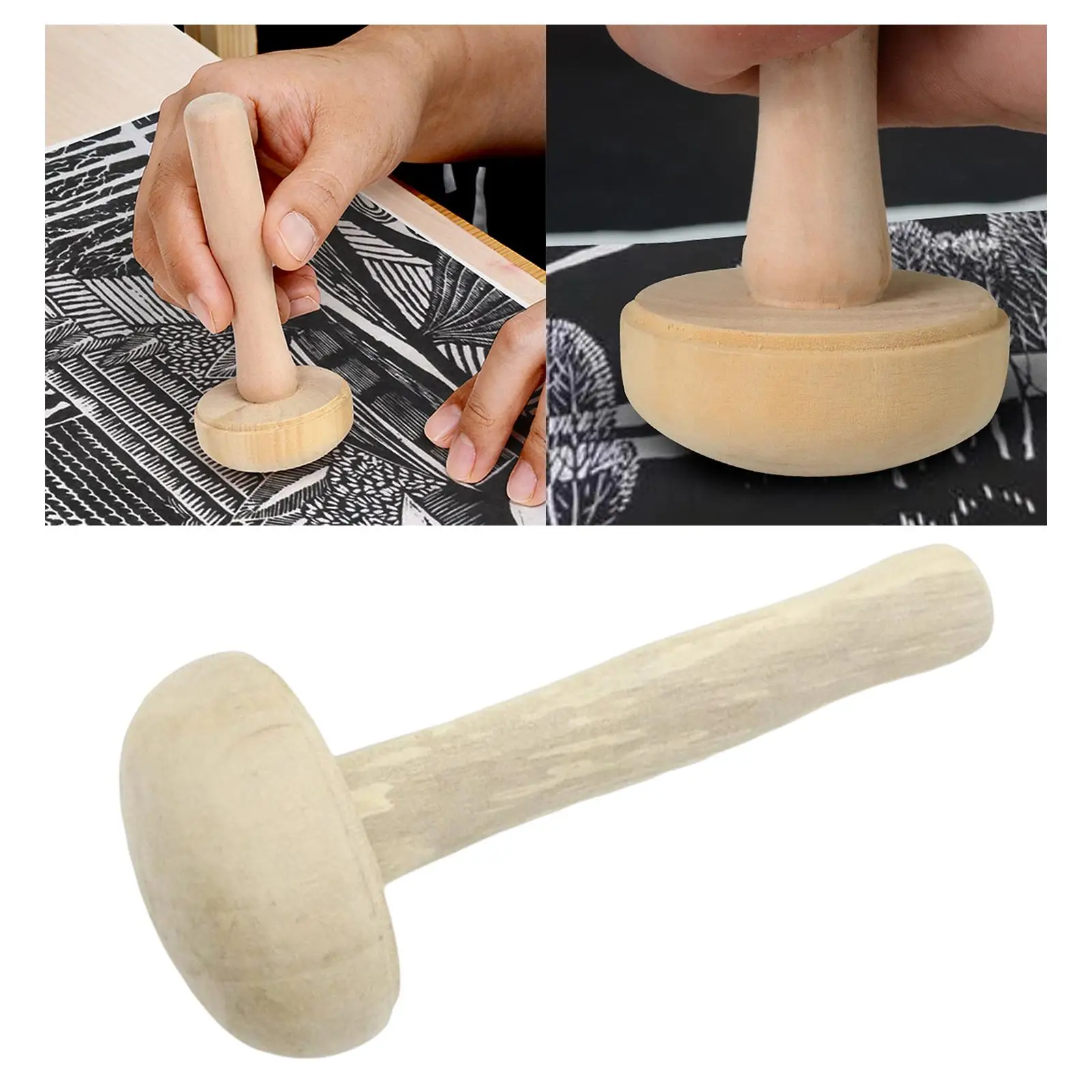 Rulli per funghi in legno, strumenti per incisione con sfregamento e stampa, lavori artistici per pittura, creazione di timbri, uso per sfregamento dell'inchiostro