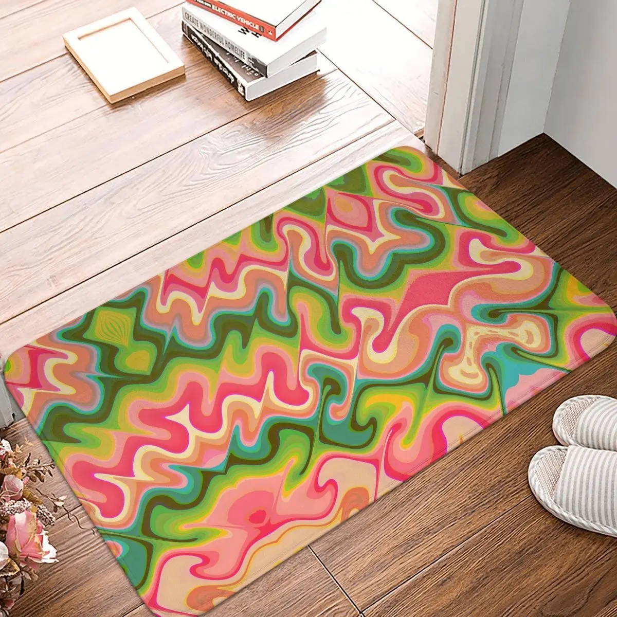 Squiggles Doodles Shapes Abstract Art Doormat Non-Slip Entrance Kitchen Bathroom Floor Door Mats Garage Carpet Rug