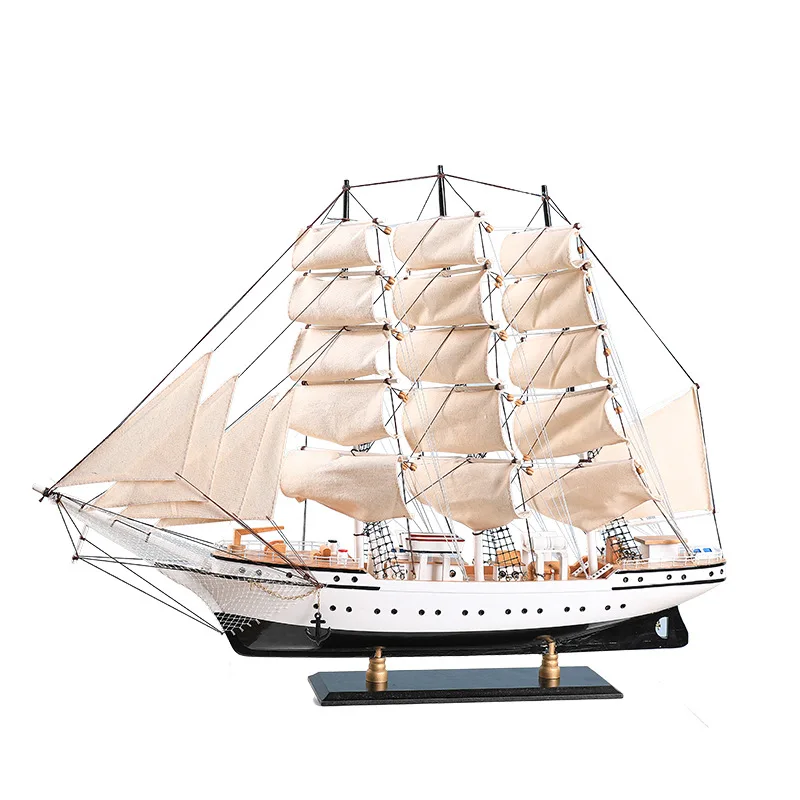 Büro glatte Schwan fertig Ornament Holz großes Segelboot Ornament Modell Wohnzimmer