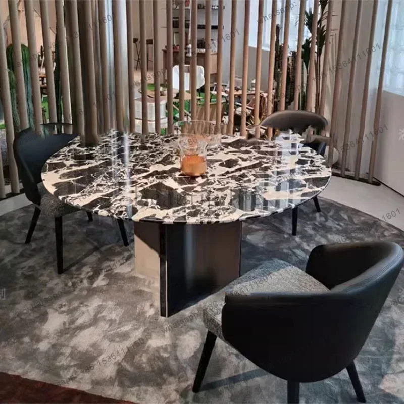 D14Non Slip Modern Kitchen Table Dining Luxury Round Design Salon Marble Party Table Round Nordic Mesa Comedor House Accessori