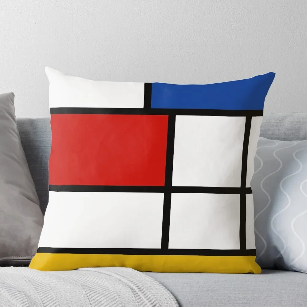 De Stijl #1 (Mondrian Inspired) Throw Pillow Decorative Cover For Living Room christmas ornaments 2024