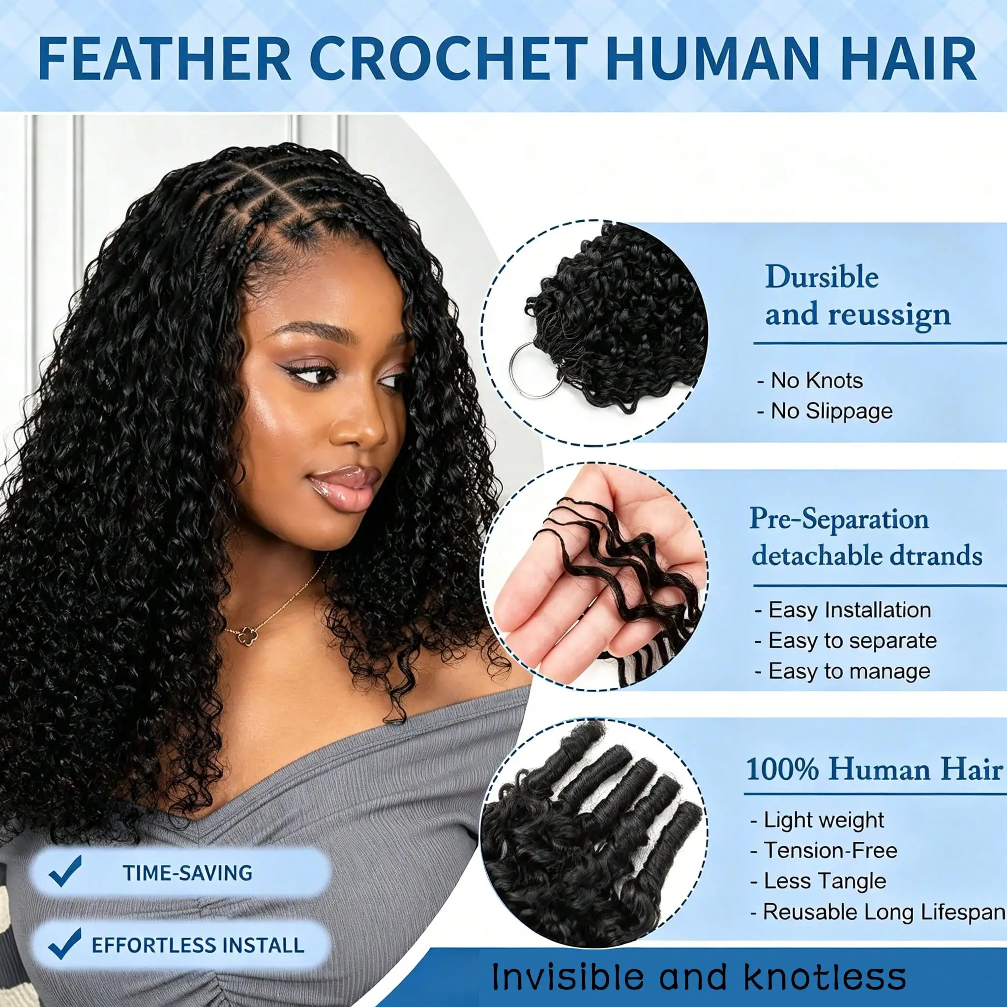 Włosy naturalne, kręcone, w st – Feather Hair Extension recenzja i cena