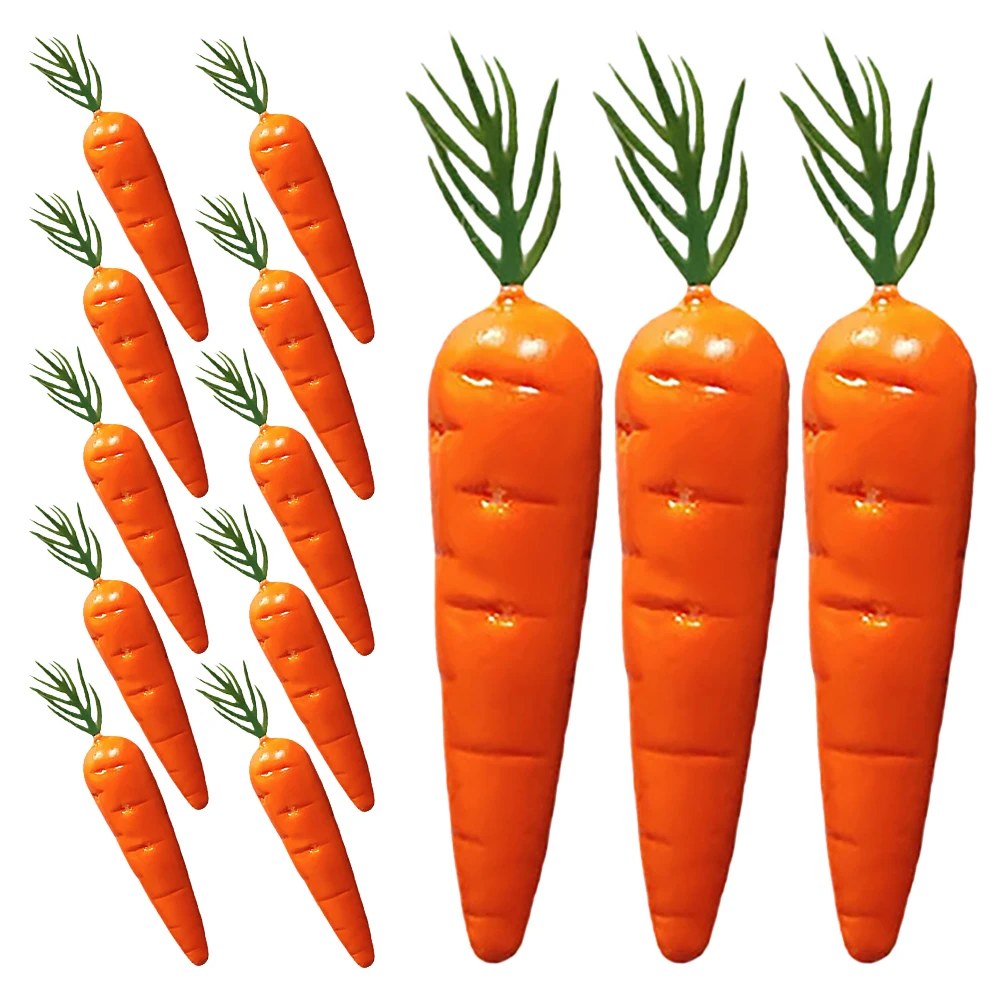 

24 Pcs Vegetables Artificial Carrot Carrots Decor Decoration Decorative for Party Craft Ornament Orange