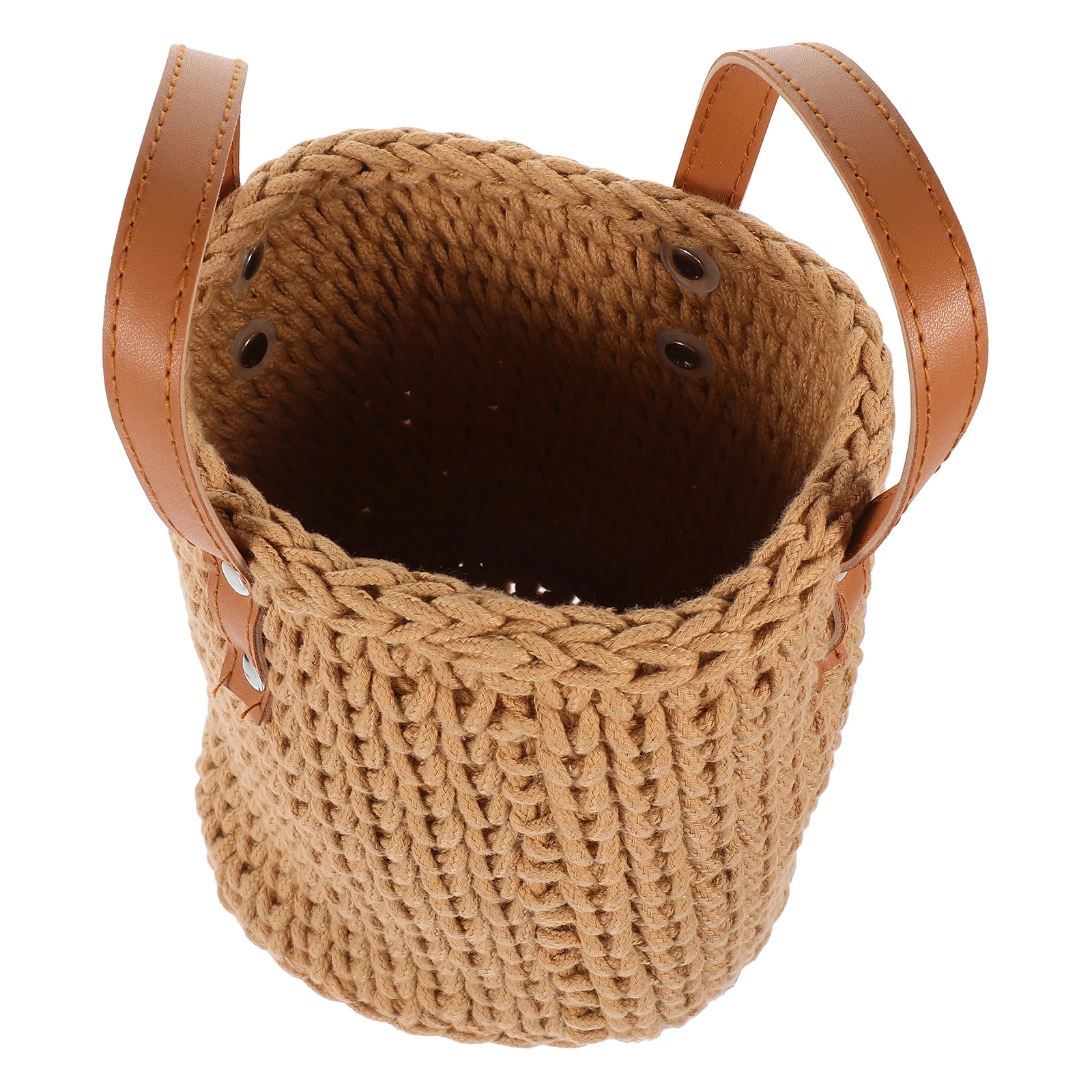 

Cotton Rope Storage Basket Woven Small Lightweight Organizer for Home Bedroom Bathroom Desktop Makeup Brush Sundries