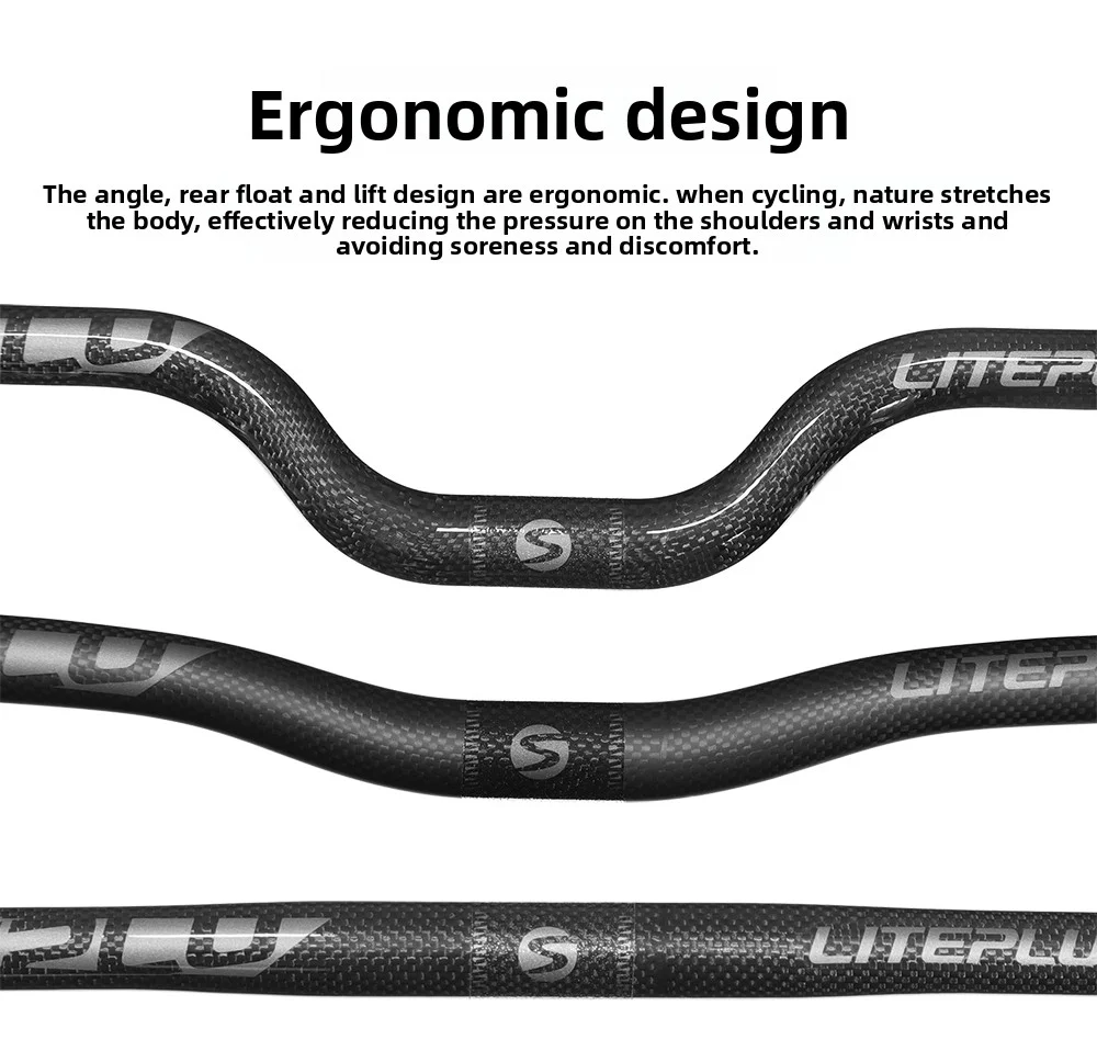 Liteplus دراجة المقود ألياف الكربون 580 مللي متر طول 20/50 رفع مستقيم/سنجل المقود ل Brompton/داهون دراجة قابلة للطي #4