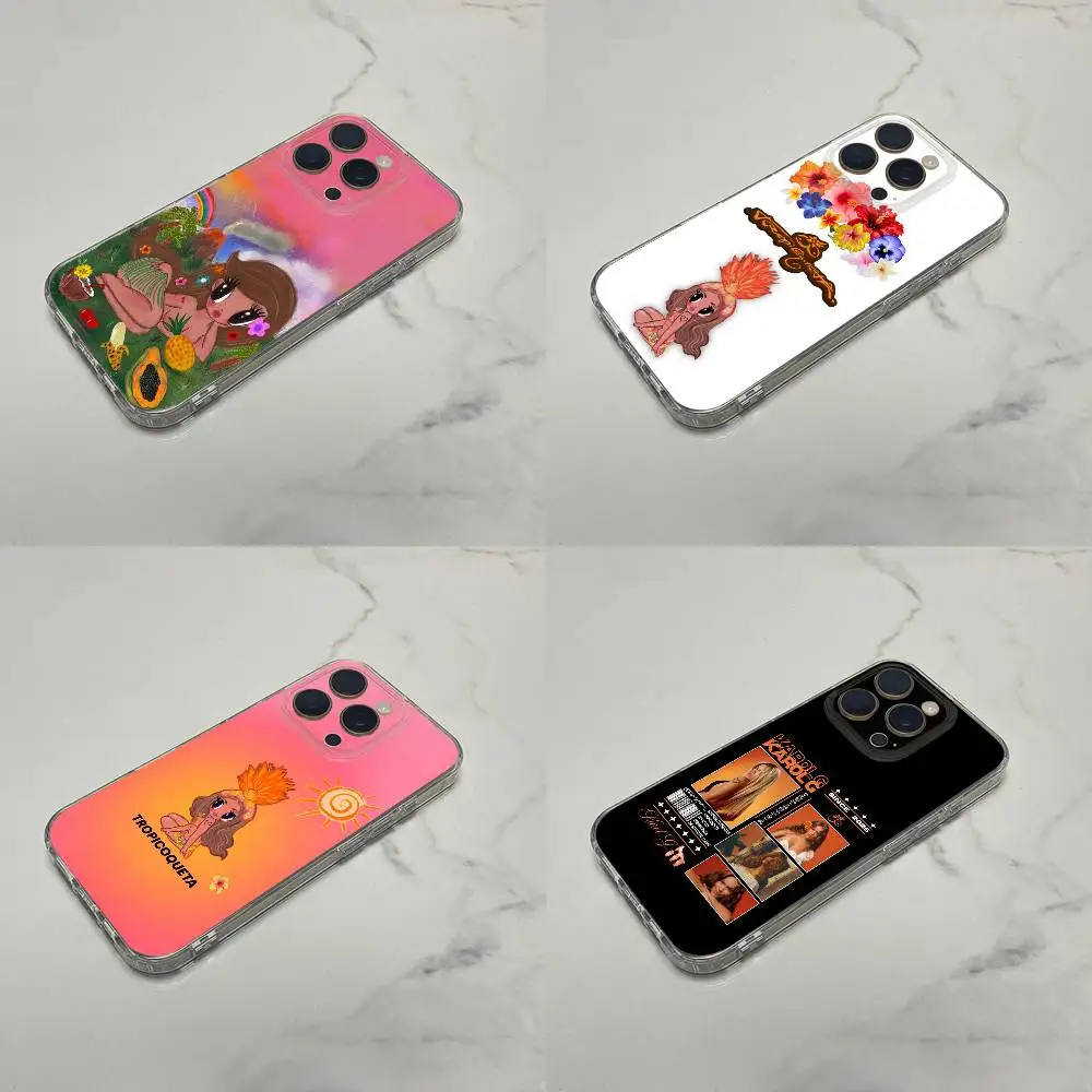 

K-Karol G Tropicoqueta Phone Case For iPhone 16,15,14,13,12,11 Plus,Pro,Max,XR,XS,Plus,E,SE4,Mini Transparent Shell