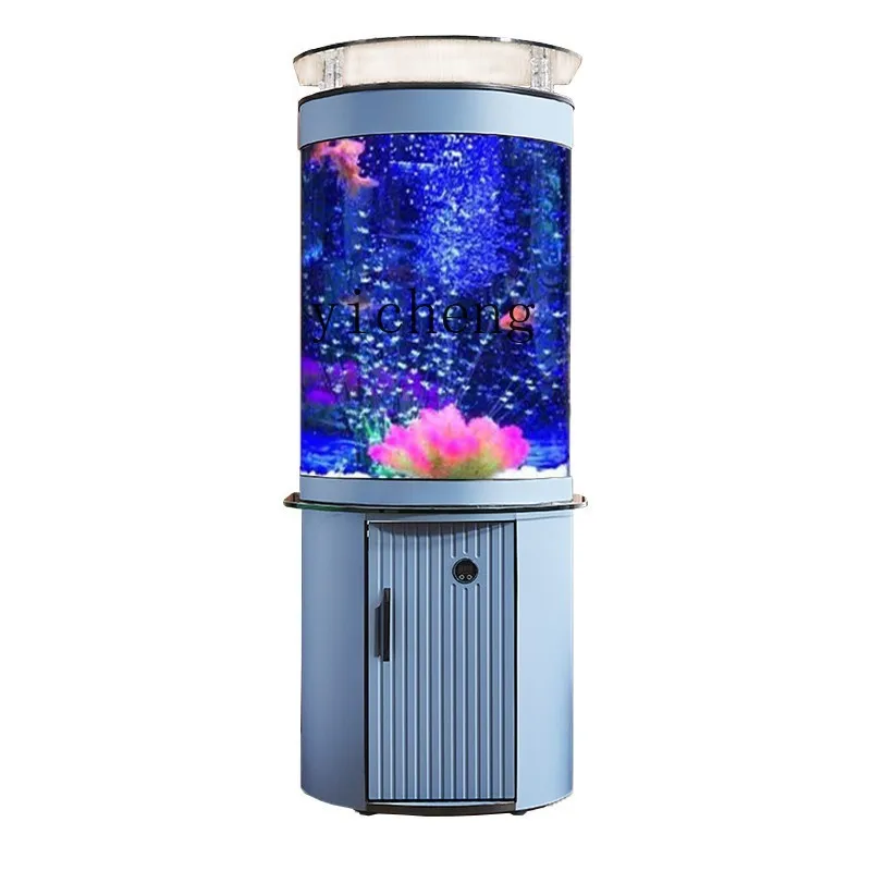 

ZK Bottom Filter Change Water Fish Tank Living Room Small Ecological Aquarium Semicircle Fish Globe