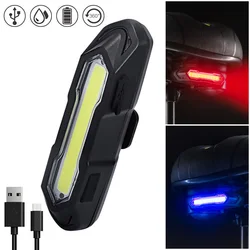 Red Blue White Bicycle Tail Light USB Rechargeable Strobe Night Warning Rear Bike Lamp Cycling MTB Taillight Riding Accessories