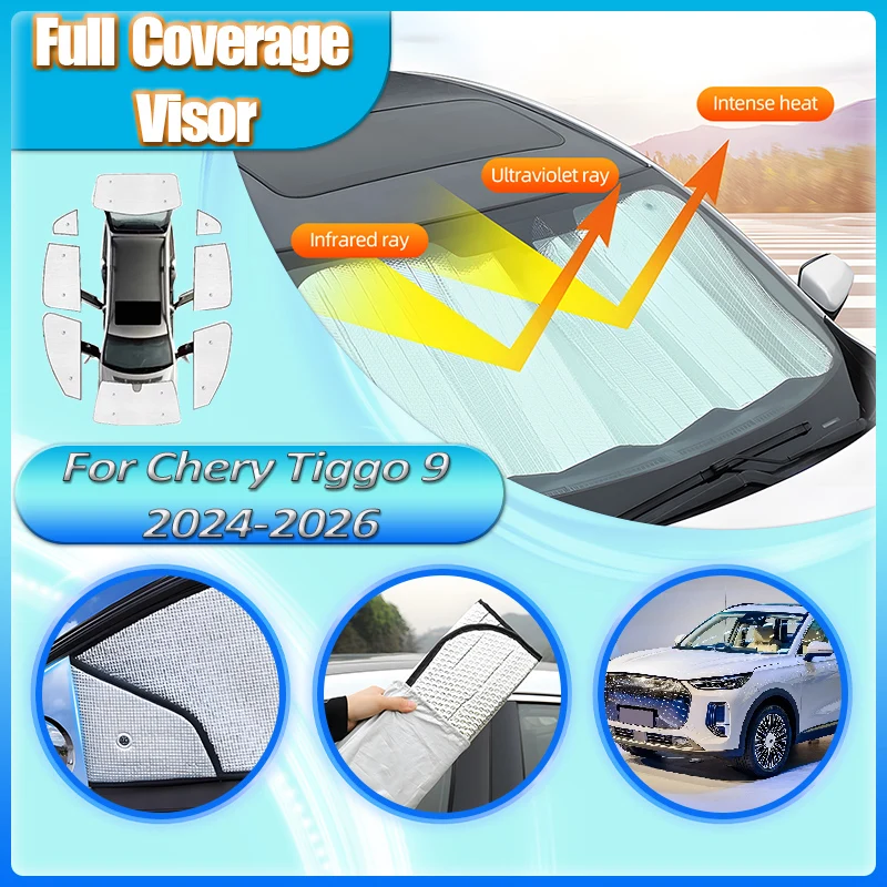

Coverage Sunshades For Chery Tiggo 9 Accessories Fulwin T9 8 L 2024 2025 2026 Car Side Window Shades Covers Curtain Tools Auto