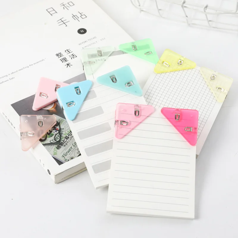 5 clip triangolari creative per fatture, clip per raccoglitori angolari in carta per libri, per scaffali da scrivania, cancelleria per ufficio, organizer da tavolo