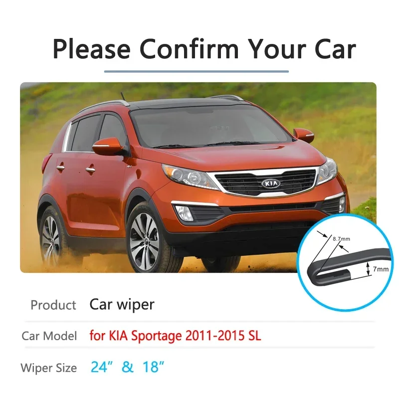 For Kia Sportage 2011 2012 2013 2014 2015 SL Front Windscreen Windshield Wipers Blade Car Accessories Stickers Brushes Car Wiper