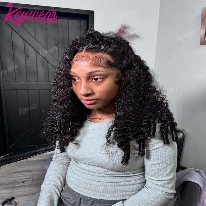 

Парик из натуральных волос с бирманской кудрявой текстурой, 30-40 дюймов, 13x6 HD Lace Front, плотность 220, 13x4 Deep Wave Lace HD Frontal, для женщин