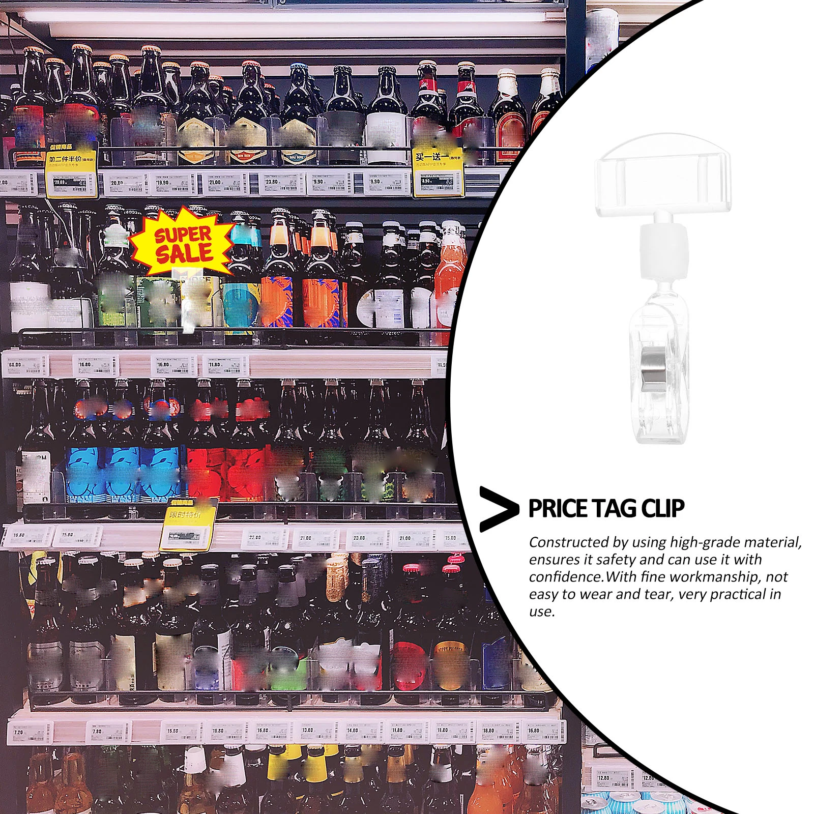 

10 Pcs Advertising Clips Transparent Crystal Double Head Clips Price Tag Label Holders Display POP Exhibitions Shops